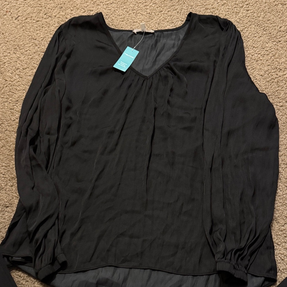 Maurices Black V-Neck Blouse